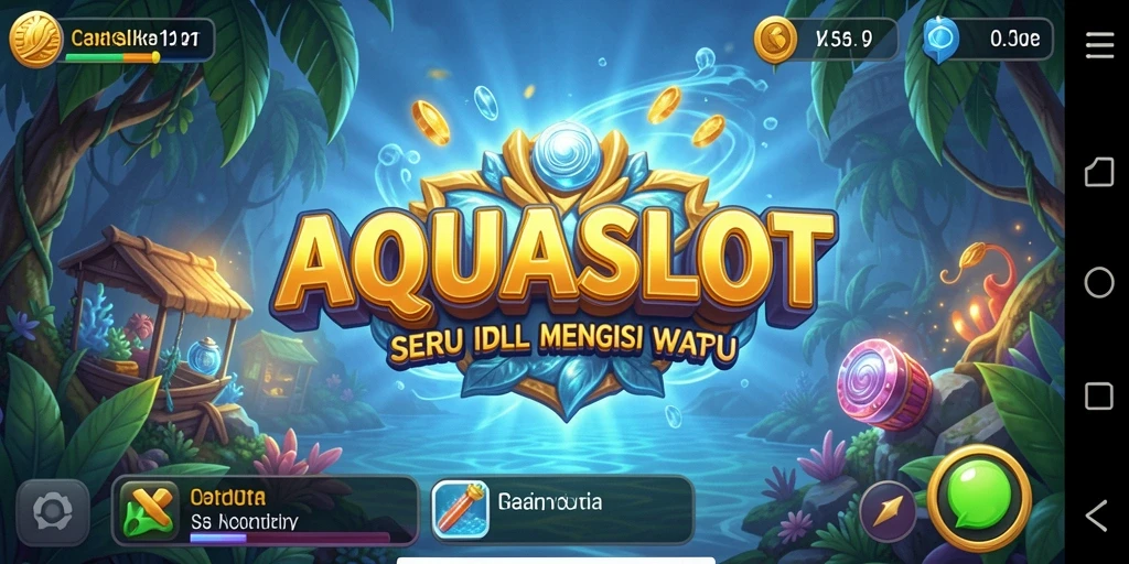 Tampilan gameplay AQUASLOT dengan mesin slot yang menarik dan interaktif.