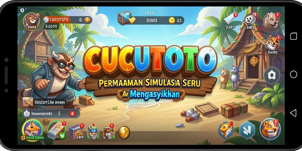 Tangkapan layar gameplay <strong>CUCUTOTO</strong> dengan aksi seru di dunia simulasi.