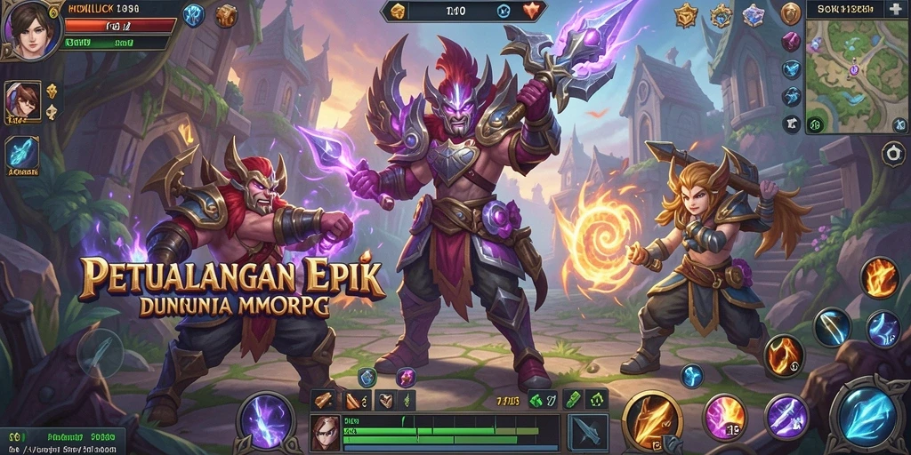 Screenshot HOKILUCK menampilkan aksi seru dalam pertempuran MMORPG.
