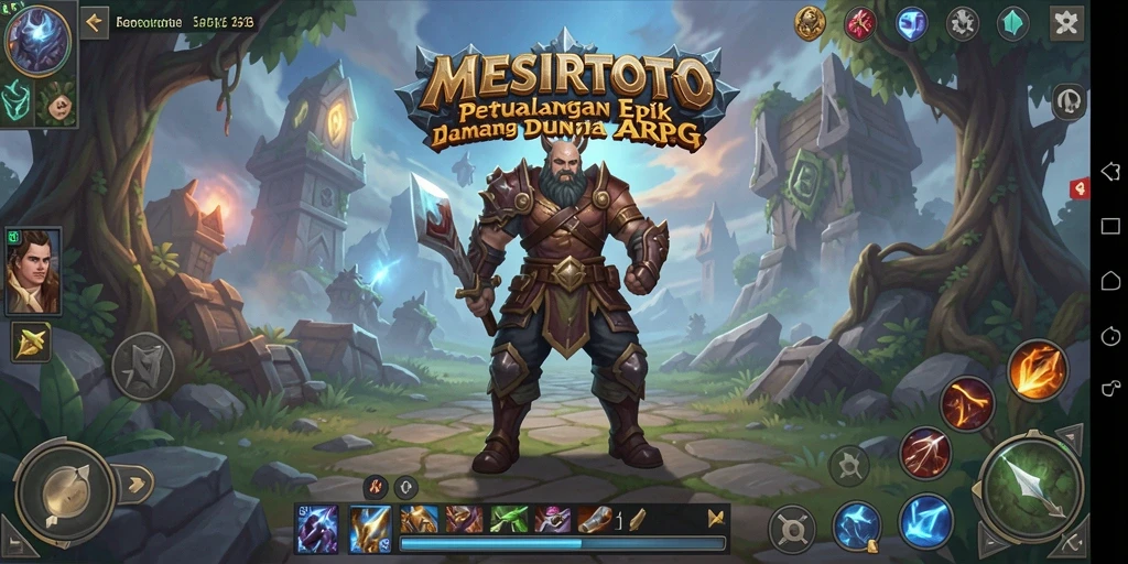 Screenshot menunjukkan aksi intens dalam gameplay ARPG MESIRTOTO.
