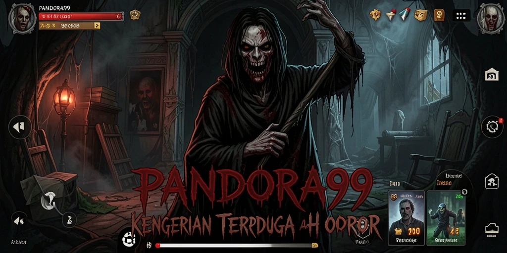 Tangkapan layar <strong>PANDORA99</strong> menampilkan suasana mencekam dengan makhluk mengerikan.