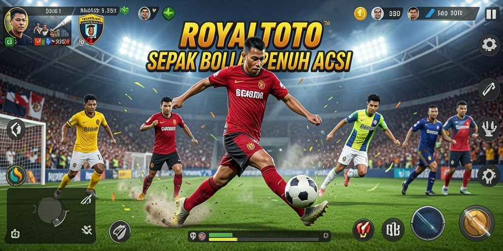 Tampilan gameplay seru dari permainan sepak bola ROYALTOTO.