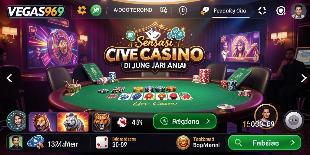 Tampilan permainan Live Casino di VEGAS969 yang mendebarkan.