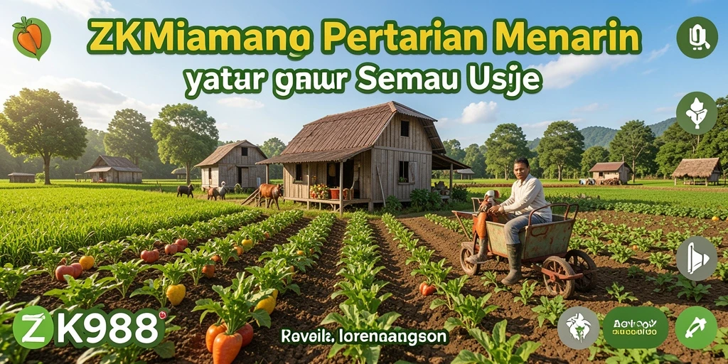Tampilan menarik dari gameplay ZK988 yang penuh aktivitas pertanian.